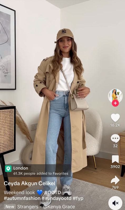 Tan Trench Coat Outfit, Cropped Trench Coat, Nyc Outfits, Trendy Outfit Ideas, Trench Coat Outfit, Beige Trench Coat, Iranian Women Fashion, Fall Outfit Ideas, Casual Day Outfits