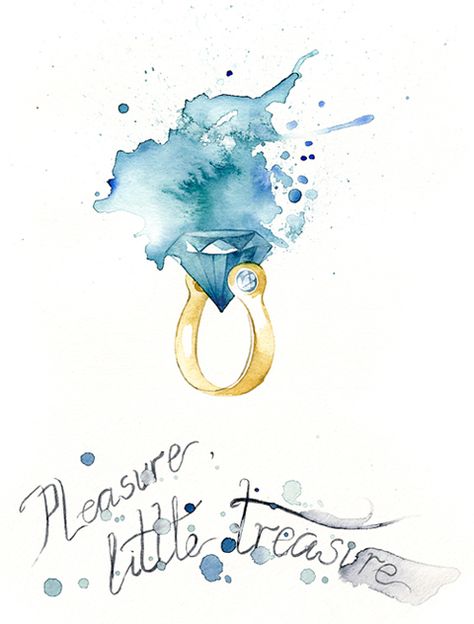 Little Treasure. Wedding Watercolor by Irina Kaygorodova, via Behance Watercolor Jewelry Painting, Jewelry Watercolor, Jewelry Illustration Art, Watercolor Jewelry, Jeweled Picture, Latest Simple Mehndi Designs, Jewelry Illustration, Painted Jewelry, Jewellery Sketches