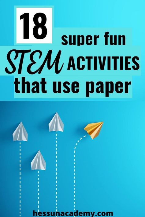 Paper STEM Activities for a Cheap and Easy Science Education. Homeschool can be expensive, but it doesn't have to be when you're doing STEM activities. These 18 easy paper STEM activities are perfect for any budget and educational level. From making towers and bridges with construction paper, to flying airplanes, from weaving to origami, there's something here for everyone. So roll up your sleeves and get started on your science education today! Paper Bridges Stem, Environment Stem Activities, Stem Projects For High School, Flying Stem Activities, Stem Competition Activities, 10 Minute Stem Challenges, Stem Projects For Middle Schoolers, Quick Stem Challenges Middle School, Large Group Stem Activities