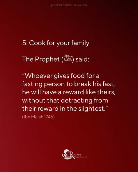 #islamicquotes #islamicreminders #instagram #ramadan #laylatulqadr #nightofdecree #nightofpower #hadithoftheday #cook #suhoor #iftar #reward Hadith Of The Day, Islamic Gifts, Iftar, Islamic Videos, Islamic Quotes, Ramadan, Gifts, Quick Saves, Instagram