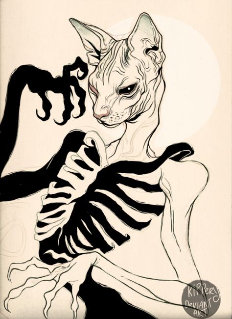 Creepy Art, A Drawing, Creature Art, Art Drawings Sketches, Cat Art, Aesthetic Art, A Cat, Drawing Sketches, Art Sketches