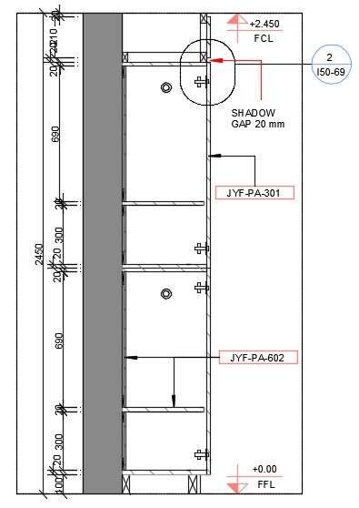 Section detail of full hight wardrobe given in this cad file. Download this 2d AutoCAD drawing file. - Cadbull Gatsby Interior Design, Wardrobe Section, Wardrobe Carcass, 2d Autocad Drawing, Bed Blocks, Furniture Details Drawing, Section Detail, Details Drawing, Sliding Wardrobes