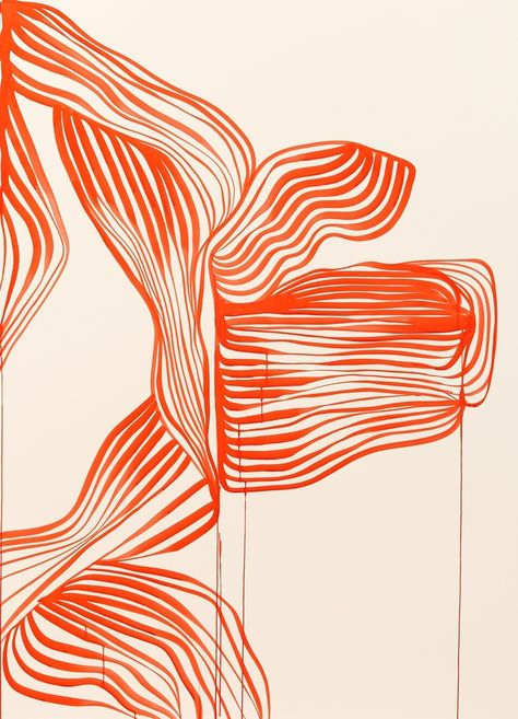 TANYA LING, Line Painting (04208), 2018Dr. Ph, Martin’s Fine Art Watercolor Ink (3H Brilliant Cad Red) on White Somerset Satin1425 x 1025 mm.Framed: 1484 x 1084 x 50 mm. £12,000 framed, inc. VAT Prints Patterns Design, Red Illustration Art, Red White Aesthetic, Abstract Art Orange, Red Line Art, Line Aesthetic, Painting Lines, Grafik Art, Lines Painting