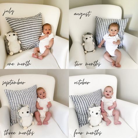 1 Month Family Photos, Monthly Newborn Photos, Baby Pictures Month By Month, Girl Milestone Ideas, 1month Old Baby Pictures Ideas, Nursery Picture Ideas, One Month Old Photo Ideas, 1-12 Months Baby Pictures, One Month Old Milestones Photo Ideas