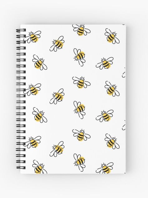 "Bees" Spiral Notebook by HelloTazzina | Redbubble Bee Notebook, Bee Decor, Notebook Design, A Journal, Spiral Notebook, Sticker Paper, Sell Your Art, Bee, Notebook