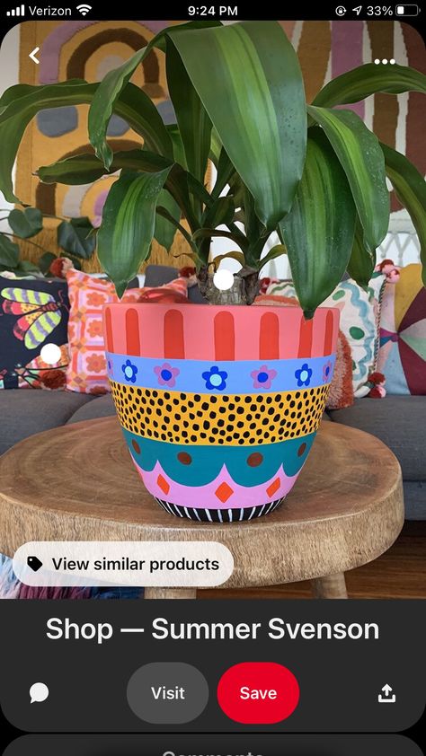 Painting Ideas Pots, Painting A Plant Pot, Pot Paint Design, Painted Pots Diy Creative, Cute Flower Pot Painting Ideas, Painted Pots Ideas, Painting Plant Pots Ideas, Pot Painting Ideas Creative, Plant Pot Painting Ideas