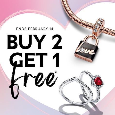 Just in time for Valentine's Day! PANDORA Buy 2 Get 1 FREE!⁠ Valid 2/8/23 to 2/14/23⁠ *While supplies last. See store for details.⁠ ⁠ #Pandora #Pandoracharms #pandorajewelry #valentinesdaygiftideas Wellness Gifts, Pandora Bracelets, Pandora Jewelry, Pandora Charms, Designs To Draw, Special Day, Valentine Day Gifts, Valentines Day, Product Launch