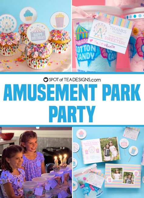 Theme Park Birthday Party Ideas, Amusement Park Birthday Party, Amusement Park Birthday, Amusement Park Party, Rock Climbing Party, Indoor Amusement Parks, Birthday Party At Park, Park Party, 5 Birthday