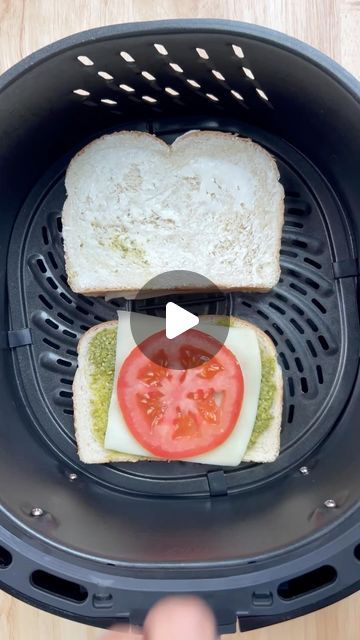 Rena | Healthy Fitness Meals on Instagram: "Would you try this pesto and tomato base air fryer grilled cheese sandwich? 🥪 🥰  Comment the word “recipe” to get the recipe sent to your DM. https://healthyfitnessmeals.com/air-fryer-grilled-cheese/" Sandwich In Air Fryer, Air Fryer Grilled Cheese Sandwich, Lunch Stuff, Air Fryer Grilled Cheese, Pesto Grilled Cheese, Grill Sandwich, Cheese And Tomato, Fitness Meals, Healthy Fitness Meals