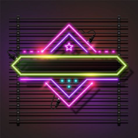 Light neon banner template Premium Vecto... | Premium Vector #Freepik #vector #banner #vintage #border #template Edit Poto, Neon Banner, New Instagram Logo, Youtube Banner Design, Youtube Banner Template, Photo Collage Design, Logo Design Video, New Retro Wave, Background Images For Editing