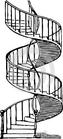 Staircase Tattoo, Stairs Black, Staircase Drawing, How To Draw Stairs, Half Sleeve Tattoo Stencils, Spiral Drawing, Stair Art, Optical Illusion Drawing, Illusion Drawings