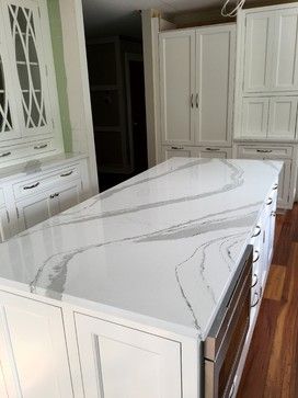 Countertop Decision-Cambria Brittanicca vs Ella Cambria Queen Anne Quartz Countertops, Ella Quartz Countertop, Brittanicca Cambria Quartz, Brittanica Cambria Quartz Countertops, Cambria Ella Quartz, Cambria Brittanicca Quartz, Kitchen Soapstone, Cambria Ella, Countertop Waterfall