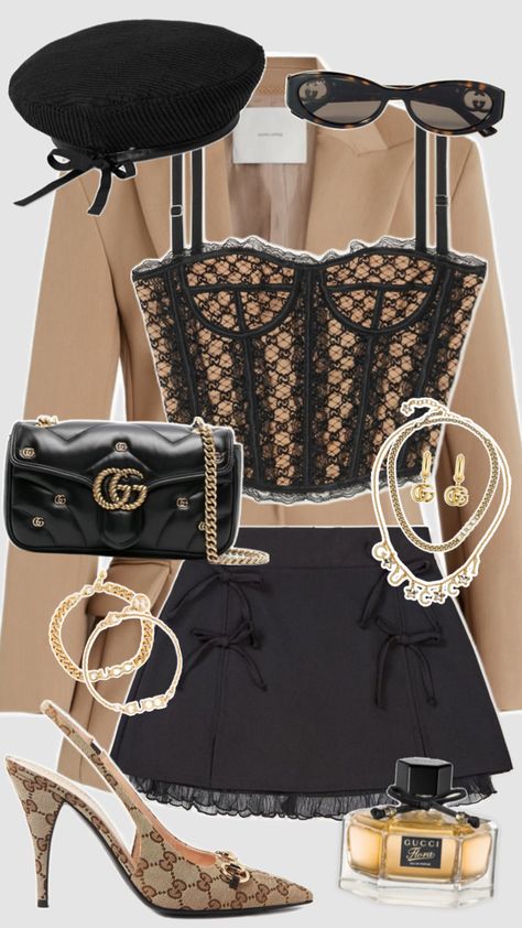 #outfitinspo #boss #businesscasual #businesswoman #cute #elegant #fancy #gucci #fyp Gucci Aesthetic Outfit, Gucci Aesthetic, Rich Girl Outfits, Fancy Fits, Expensive Clothes, Outfit Collage, Fantasy Dress, Aesthetic Outfit, Glam Dresses