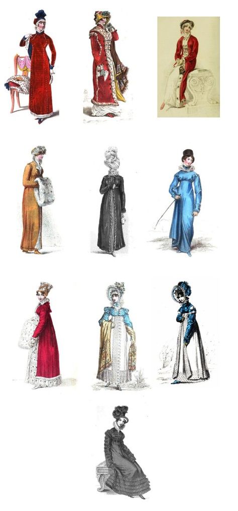 Ten Regency dresses illustrating how outdoor fashions changed during the Regency years. Regency Era Winter Fashion, Regency Winter Fashion, Regency Dress Pattern, Interesting Dress, Walking Dress, Regency Gown, Muslin Dress, Regency Period, Walking Outfits