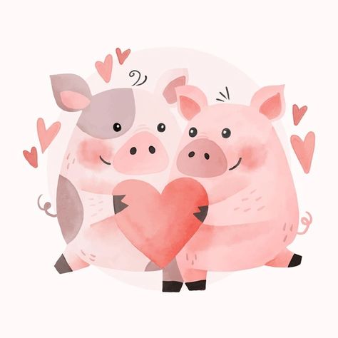 San Valentin Vector, Animal Couple, Valentine's Day Illustration, Valentines Watercolor, Valentines Illustration, Social Media Drawings, Valentine Background, Valentines Day Greetings, Valentines Day Background