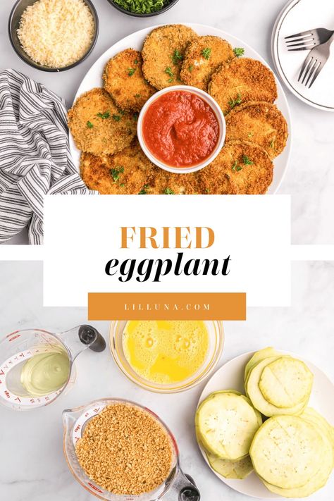 With a crispy outside and tender middle, this fried eggplant dipped in marinara will be a favorite way to eat your veggies! #friedeggplant #eggplant #fried #appetizer Chicken Bites Healthy, Sliders Buffalo Chicken, Make Ahead Meatballs, Eggplant Fried, Artichoke Cups, Classic Dinner Recipes, Amazing Snacks, Buffalo Chicken Bites, Fried Eggplant