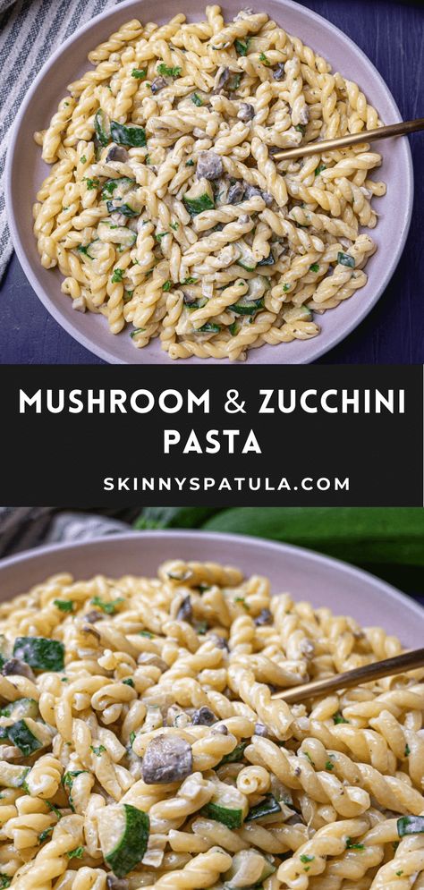 Pasta With Zucchini And Mushrooms, Mushroom Zucchini Recipe, Mushroom Zucchini, Zucchini Pasta Recipes, Mushroom Recipes Pasta, Goat Cheese Pasta, Creamy Mushroom Pasta, Vegetarian Pasta Recipes, Veggie Pasta