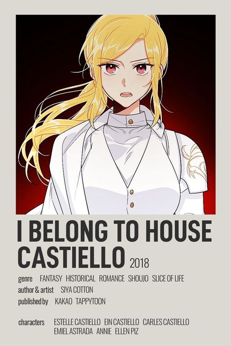 I Belong To House Castiello, Manhwa Poster, Manga Recommendation, Historical Romance Manga, Manga Recommendations, Manhwa Recommendations, Follow Me Instagram, Anime Printables, Anime Titles