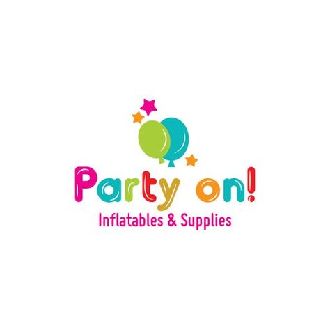 Party Logo Design Graphics, Party Company Logo, Party Rental Logo Ideas, Party Logo Design, Piñata Logo Design, Balloon Branding Logos Design, Party Planners Logo, Balloon Logo, Party Logo