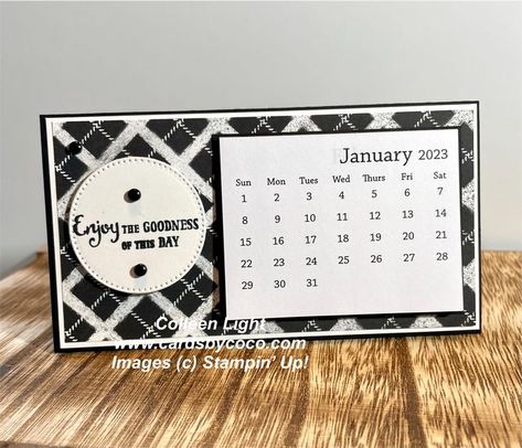 These mini tear-off desk calendars come together quickly for a quick gift or craft show item. This is also a great way to showcase your beautiful designer series paper. Head over to my blog post for instructions and the link to the video tutorial. #cardsbycoco #colleenlight #stampinupdemonstrator #stampinup #papercrafts #handmadedeskcalendar #craftshows #craftshowitem #artsandcrafts #papercrafthobby #minitearoffcalendar #craftynana #handmadecard #howtomakeacard #craftshowproject Craft Fair Projects, Handmade Desk Calendar, Fun Birthday Cards, Making Gift Boxes, Diy Desk Calendar, Desk Calendar Design, Calendar Holder, Easel Calendar, Mini Desk Calendar