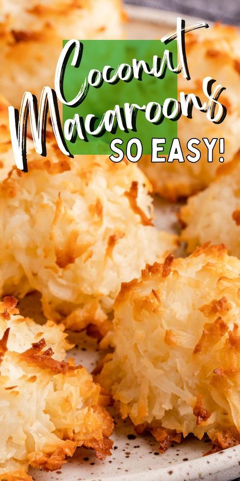 This simple and tasty Coconut Macaroon Recipe makes a nutty, cookie-like treat perfect for any occasion! Perfect Coconut Macaroons, Coconut Maccarone Recipes Easy, Best Coconut Macaroons Recipe, Best Macaroons Recipe, Coconut Macroons, Coconut Macaroon Cookies Recipes, Best Coconut Macaroons, Macaroons Easy, Filled Desserts