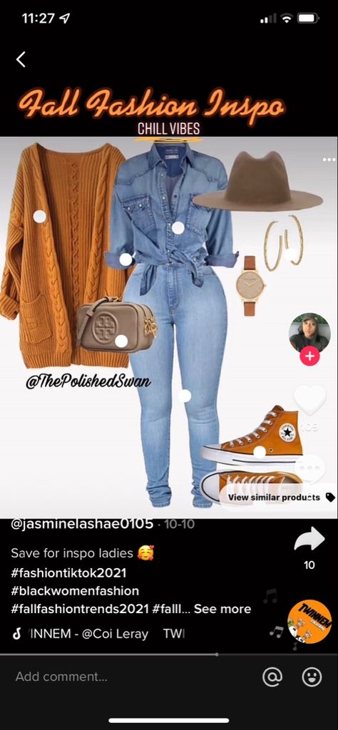 Brunch Outfit Jeans Casual, Backyard Party Outfit Fall, Fall Date Night Outfit Black Women Casual, First Date Outfit Casual Fall, Fall Festival Outfit Ideas, Casual Fall Outfits Black Women, Plus Size Fall Fashion 2022, Vintage Outfits For Women Retro, Fall Fashion Outfits Casual