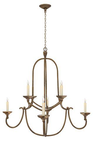 Flemish Two-Tier Chandelier, Gilded Iron - A French Farmhouse Kitchen - Week 22 - Sales Events 2019 | One Kings Lane Entry Chandelier, French Farmhouse Kitchen, Beaded Candle, Chandelier Small, Antler Chandelier, Tier Chandelier, Ring Chandelier, Bubble Chandelier, Antique Brass Metal