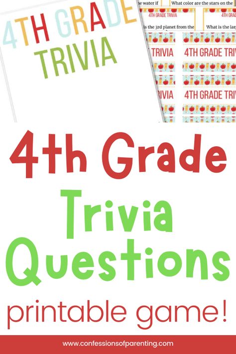 50 Fascinating 4th Grade Trivia Questions - Confessions of Parenting Jepordy Game Questions Free Printable, Trivia Questions And Answers For Kids, Kids Trivia Questions And Answers, 4th Grade Games, Jeopardy Questions, Trivia Questions For Kids, Geography Trivia, Science Trivia, Jeopardy Game