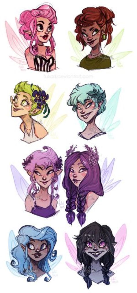 fairies - adoptable by Fukari on @DeviantArt Evvi Art, Character Design Cartoon, Art Manga, Art And Illustration, These Girls, Hair Colors, Character Drawing, Character Design Inspiration, Character Illustration