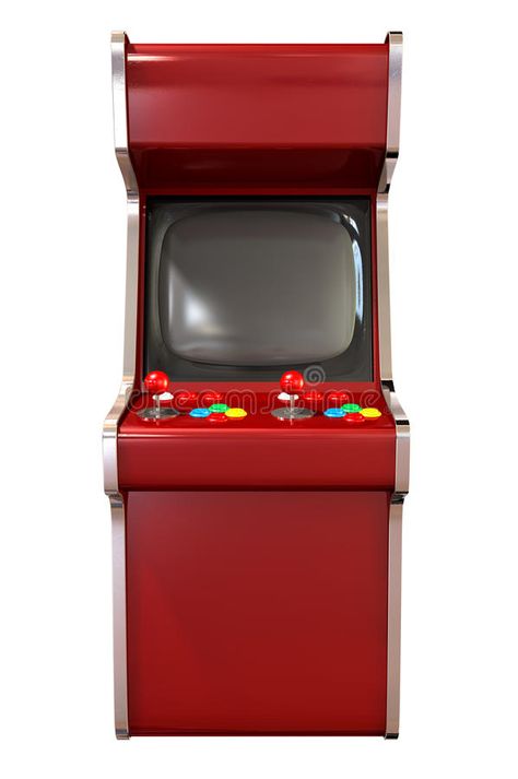 Arcade Game Machine. A vintage red unbranded arcade game with a joystick and fou , #Sponsored, #unbranded, #red, #game, #arcade, #Game #ad Arcade Machine Aesthetic, Game Arcade, Blank Screen, Arcade Game Machines, Game Machine, Arcade Machine, Arcade Game, Background Illustration, Anime Artwork