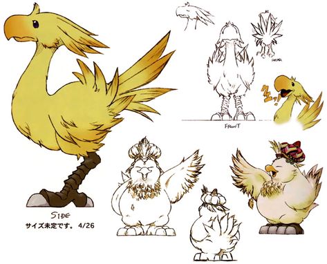 Chocobos ★ || CHARACTER DESIGN REFERENCES (www.facebook.com/CharacterDesignReferences & pinterest.com/characterdesigh) • Love Character Design? Join the Character Design Challenge (link→ www.facebook.com/groups/CharacterDesignChallenge) Share your unique vision of a theme every month, promote your art and make new friends in a community of over 20.000 artists! || ★ Art Final, Final Fantasy Ix, Final Fantasy Artwork, Final Fantasy X, Final Fantasy Art, Final Fantasy Xv, Design Challenge, Fantasy Concept Art, Character Design References