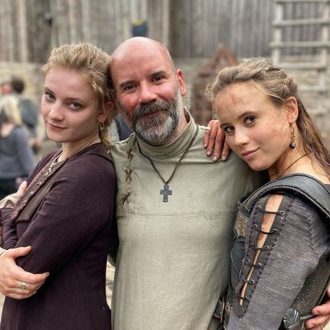 From the left: Phia Saban as Aelfwynn, Cavan Clerkin as Pyrlig and Ruby Hartley as Stiorra in The Last Kingdom Season 5 (2022) The Last Kingdom Cast Behind The Scenes, Phia Saban The Last Kingdom, The Last Kingdom Aelfwynn, Ruby Hartley The Last Kingdom, Stiorra The Last Kingdom, Phia Saban, The Last Kingdom Cast, The Last Kingdom Series, Lockwood And Co