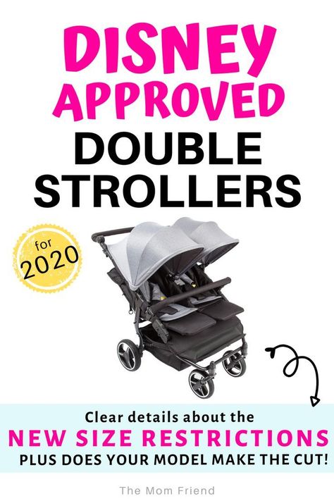 Headed to Disney? Before you plan out your stroller hacks, rental plans, or information on parking, make sure you know if your double stroller makes the cut and passes Disney's stroller rules at Disneyland and Walt Disney World parks. Plus get a list of double strollers that do, and those that do not for 2020! #disney #disneytravel #babygear Disneyland Stroller Hacks, Disney Stroller Decoration, Best Twin Strollers, Baby Jogger City Select Double, Triplet Stroller, Toddler Plane Travel, Stroller Hacks, Disney Stroller, Bob Stroller