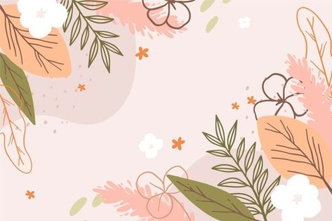 Drawn spring background with flowers | Free Vector #Freepik #freevector #background #flower #floral #nature Floral Desktop Background, Background Desktop Wallpapers, Drawing Spring, Wallpaper Edgy, Frühling Wallpaper, Wallpaper Powerpoint, Seni Pastel, Wallpaper Notebook, Wallpaper Homescreen