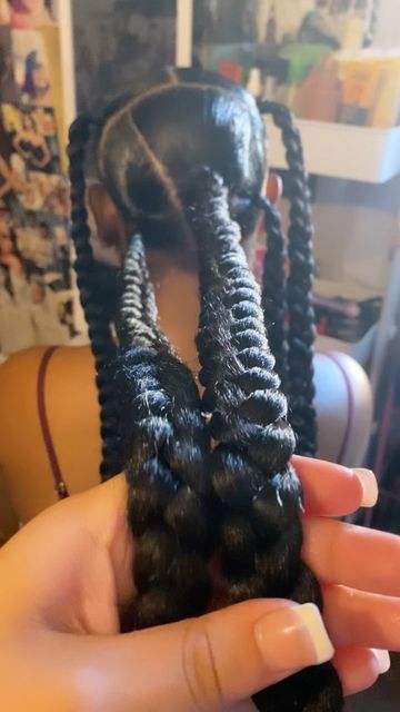 Jayda Wayda Braids 5 Braids Double, Braid All The Way Around Head, Double Dutch Jayda Wayda Braids, Boho Jayda Wayda Braids, 5 Jayda Wayda Braids, Jada Wada Braid, Jayda Ways Braids, Jayda Wanda 5 Braids, Jada Wada 5 Braids