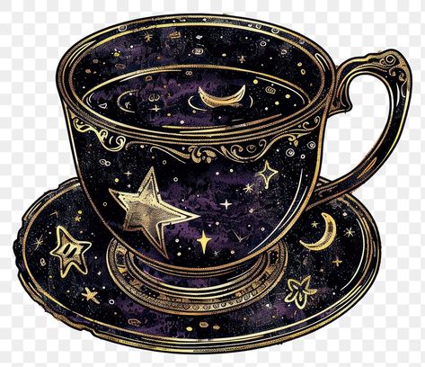 Witchy Png, Tea Cup Illustration, Tea Illustration, Coffee Illustration, Scrapbook Printing, Small Business Ideas, Vibrant Art, Premium Design, Free Png