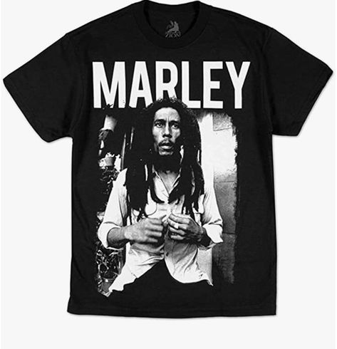 Bob Marley Men's Black & White Photo T-Shirt Black Bob Marley Shirt, Bob Marley Music, Bob Marley T Shirts, Photos Of People, Black And White Photos, White Photos, Black White Photos, Pattern Graphic, Bob Marley