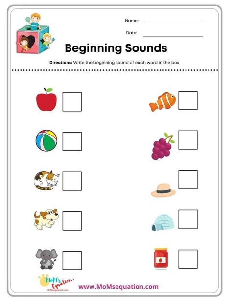 Beginning Sounds Worksheets Free, Beginning Sound Worksheets, Sounds Worksheet, Kindergarten Phonics Activities, Learn Phonics, Abc Activity, Phonics Assessments, Giraffe Images, Phonics Worksheets Free