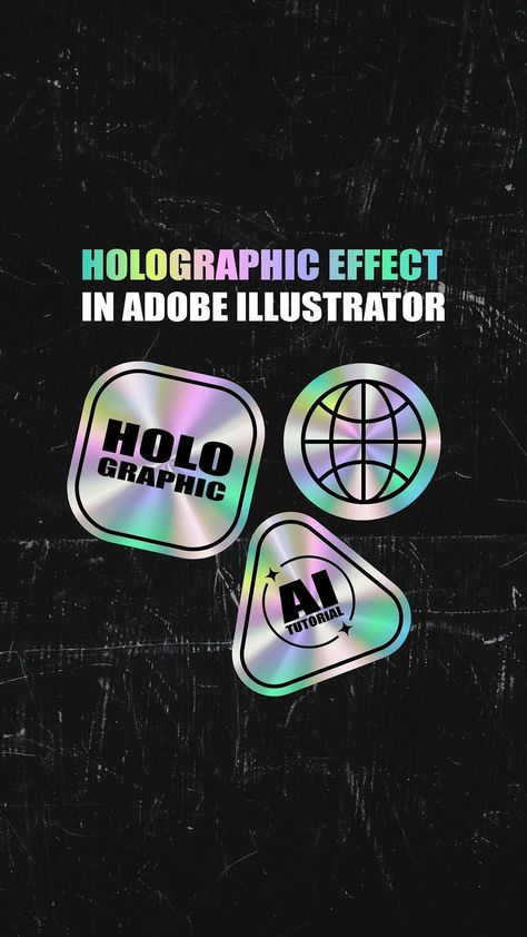 Holographic Illustration, Illustrator Tips, Holographic Design, Adobe Tutorials, Make Your Logo, More Design, Save For Later, Illustrator Tutorials, Photoshop Tutorial