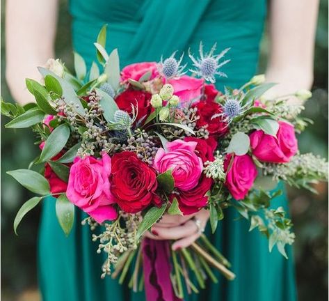 Hunter Green And Fuschia Wedding, Prom Flowers For Emerald Green Dress, Emerald Green And Fuchsia Wedding, Flowers With Emerald Green Dress, Emerald Green Pink Wedding, Fuschia And Emerald Wedding, Emerald Green And Magenta Wedding, Fuscia And Emerald Green Wedding, Emerald And Ruby Wedding