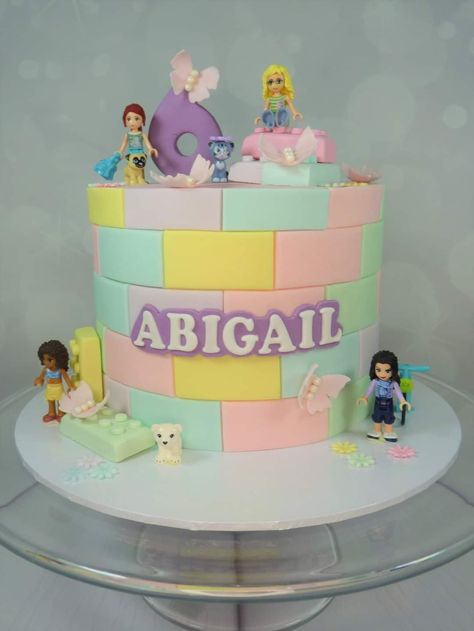 Lego Cake For Girls Cute Ideas, Lego Birthday Cake Girl, Lego Friends Birthday Cake, Lego Friends Cake, Lego Themed Cake, Lego Friends Birthday Party, Lego Friends Birthday, Teal Makeup, Friends Birthday Cake