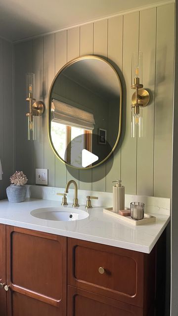 Kate | Home DIY & Design on Instagram: "✨ Bathroom reveal ✨

I am so excited to share our finished primary bathroom with you guys! This is mine and Dave's third DIY bathroom renovation together and I think it's our best! I am amazed by how much smoother and easier it was this time compared with the first. Our skills must be improving 😆 

The real showstopper in this room are all of the stunning finishes from @signaturehw 😍 (products were gifted) from the vanity to the toilet paper roll holder, every SINGLE piece is quality craftsmanship and beautifully designed. 

More dream suite makeover coming soon! 

#diybathroom #signaturehardware #dreambathroom #ensuitebathroom #bathroomrenovation" Diy Vanity Bathroom, Bathroom Vanity Hack, Paint Bathroom Vanity, Painted Vanity Bathroom, Instagram Bathroom, Diy Bathroom Vanity, Toilet Paper Roll Holder, Primary Bathroom, Diy Vanity