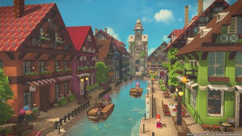 Dinkum Game Town Ideas, Minecraft Quest Ideas, Dragon Quest Builders 2 Ideas, Dragon Quest Builders 2 Builds, Dqb2 Ideas, Minecraft Medieval Village, Minecraft Building Blueprints, Dragon Quest Builders 2, Town Design