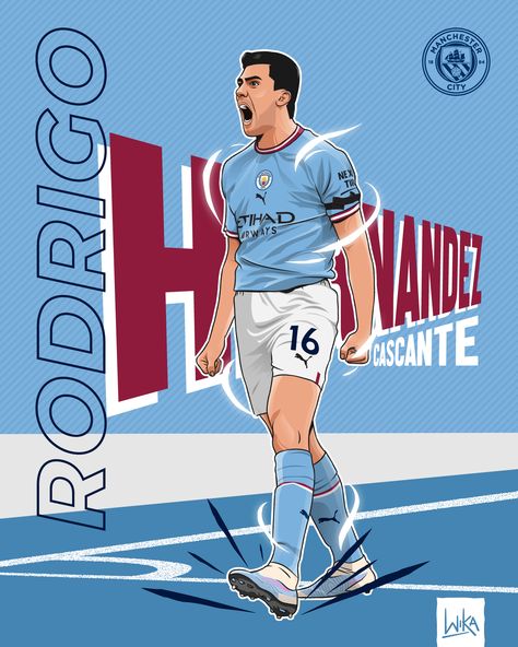 I create this illustration of Rodri from Manchester City to challenged myself created illustration about EPL teams Rodri Manchester City, City Vector Illustration, Football Vector, Manchester City Wallpaper, Football Wallpapers, City Vector, Digital Art Poster, Football Illustration, Art Poster Design