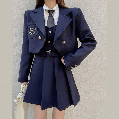 School Uniforms Korean, Korean Uniform School, Korean Uniform, School Uniform Fashion, School Uniform Outfits, Cute Skirt Outfits, Kawaii Fashion Outfits, Korean Fashion Dress, School Dresses