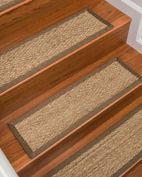 Amazon.com: NaturalAreaRugs Beach Seagrass Carpet Stair Treads, Handmade in USA By Artisan Rug Makers, Durable, Stain Resistant, Anti-Static, Environment/Earth-Friendly, Set Of 13 9'' x 29'': Kitchen & Dining Sisal Carpet Stair Treads, Jute Stair Treads, Sisal Stair Treads, Stair Treads Non Slip, Seagrass Carpet, Rug Makers, Sisal Carpet, Carpet Stair Treads, Stair Tread Rugs