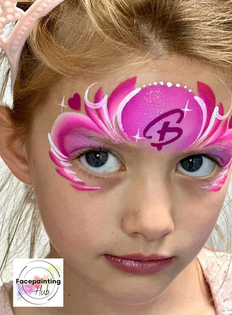 Barbie Face Painting, Barbie Facepainting, Barbie Face Paint, Glitter Bar, Girl Face Painting, Barbie Face, Kawaii Faces, Face Paint Makeup, Kids Face Paint