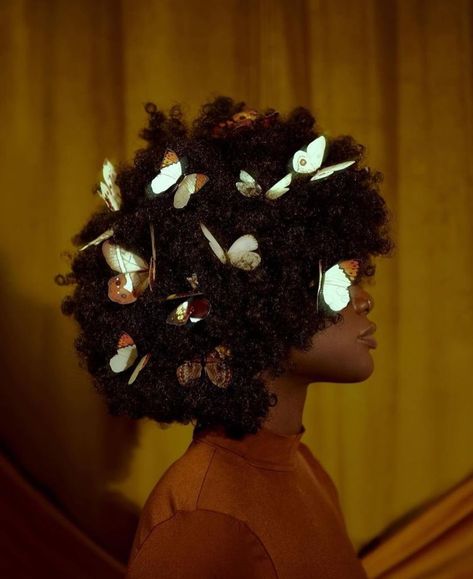 you give me butterflies 🦋 ⁣Photo @lit_liv_1 @zaravisuals ⁣Model @kikinai101 ⁣Studio @dgtl.factory Afro Photoshoot, Couch Painting, Soft Photoshoot, Afro Aesthetic, Singer Aesthetic, Music Photoshoot, Black Fairy, Nature Photoshoot, Pelo Afro