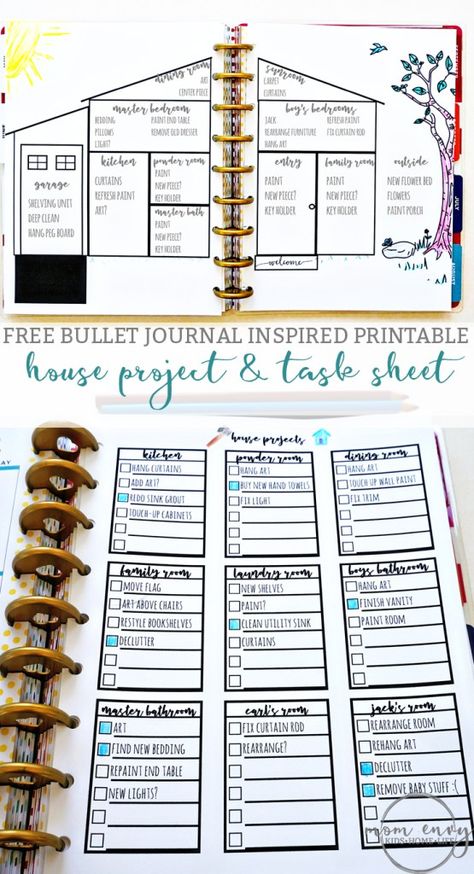 Happy Planner Year At A Glance Ideas, House Project Planner, Happy Planner Tracker Ideas, Free Happy Planner Printables, A5 Planner Printables Free, Happy Planner Ideas, House Planner, Happy Planner Free Printable, Journal Printables Free