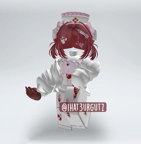 ꒰ outfit made by me, feel free to take inspo just don’t forget to give credit 🧟‍♂️🎀🥩 stealerz rot in gravez ԅ(º﹃º🎀ԅ) ✧･ﾟ*✧･ﾟtags: roblox, kawaii, cutecore, creepycore, roblox fits, kawaiicore, pompompurin, sanrio, cute, creepycute, kuromi, creepy Roblox Nurse Outfit, Nurse Roblox Avatar, Gloomy Bear Roblox Outfit, Kawaii Cutecore, Roblox Skin, Roblox Skins, Roblox Fits, Roblox Avatars, Roblox Outfits